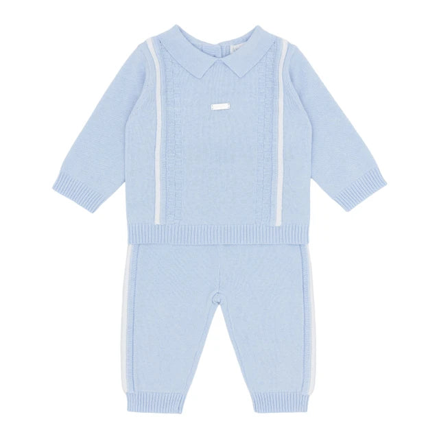 Blues Baby Boys Blue Knitted Two Piece Set