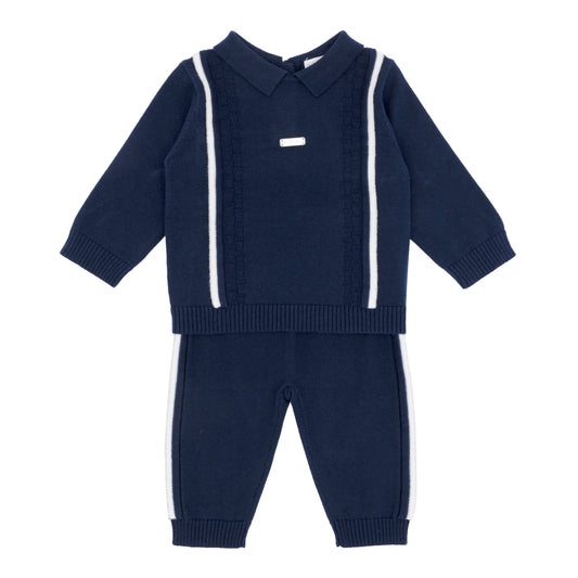 Blues Baby Boys Navy Knitted Two Piece Set