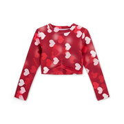 Bonini Burgundy Arch Long Sleeve Crop Top
