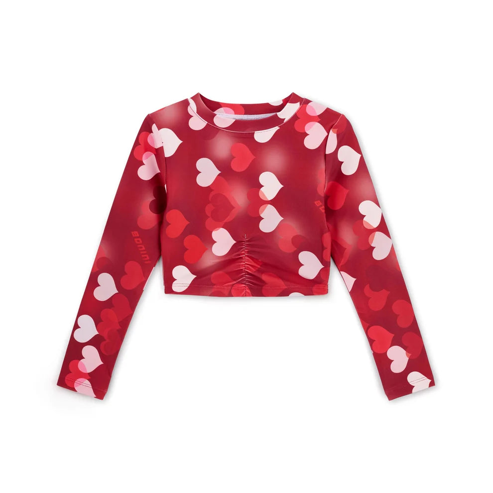 Bonini Burgundy Arch Long Sleeve Crop Top