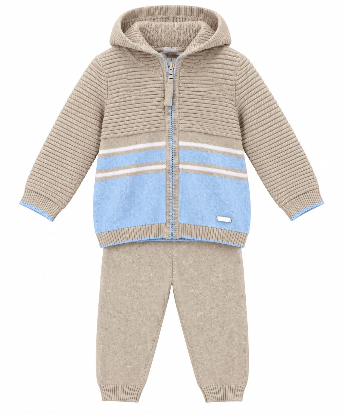 Blues Baby Boys Beige Hooded Jog Set