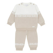 Blues Baby Boys Beige Knitted Two Piece Set