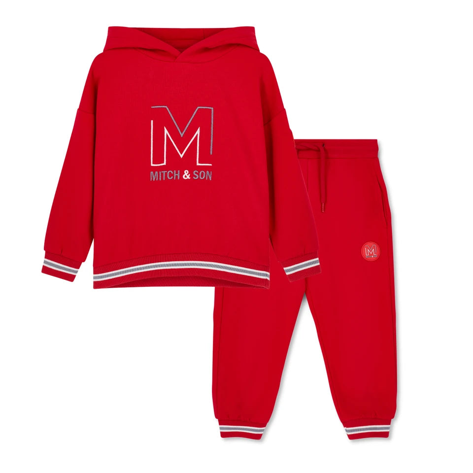Mitch & Son Boys Red Hoody Tracksuit - Tate