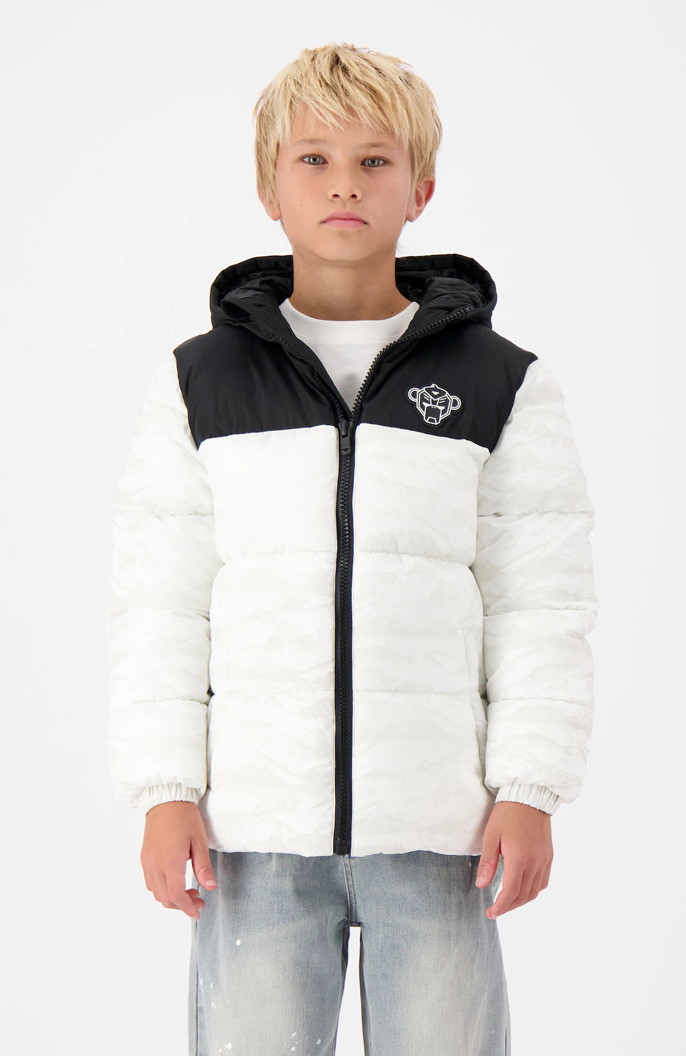Black Bananas JR. PEEK FREEZE PUFFER JACKET  Wit