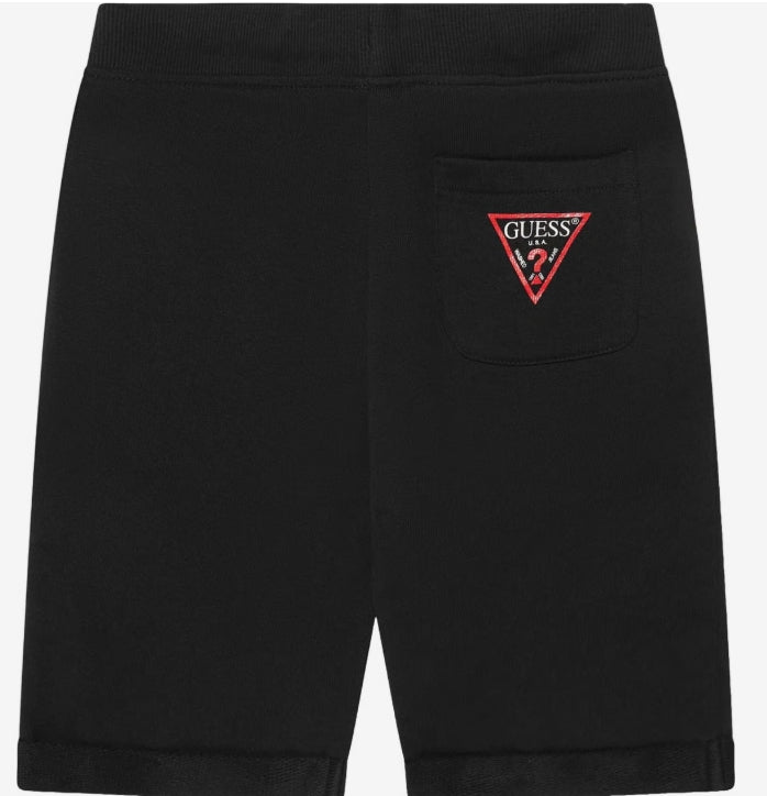 Guess active short zwart met rood logo achter