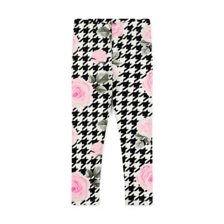 A’dee Leggings-Set mit Hahnentritt-Print - Schneeweiß