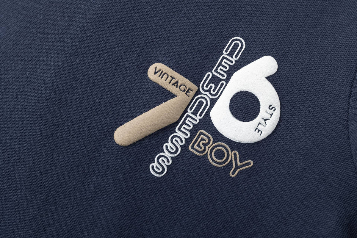 Newness T-shirt à manches longues pour garçon avec imprimé texte - Noir