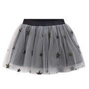 Newness Meisjes tule rok met gouden sterren Grijs