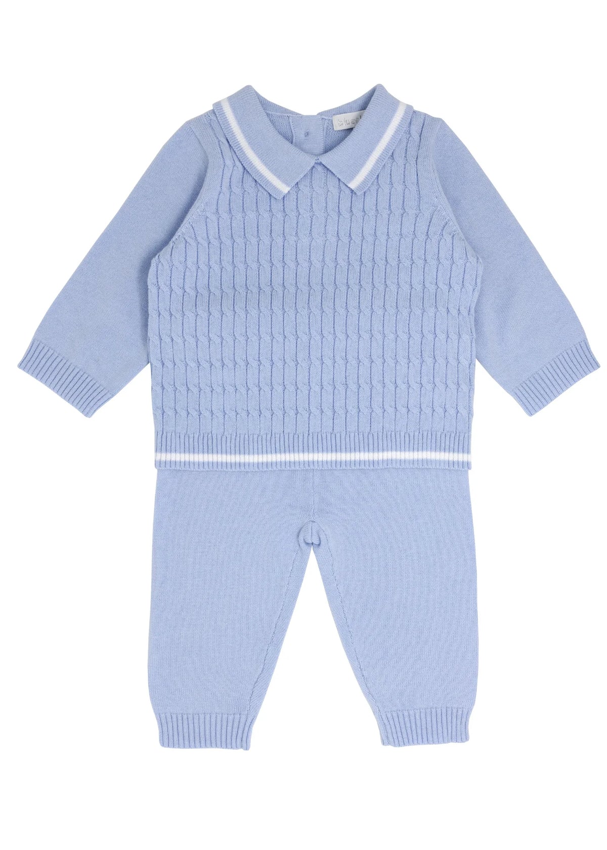 Blues Baby Boys Cable Knitted 2 Piece Set