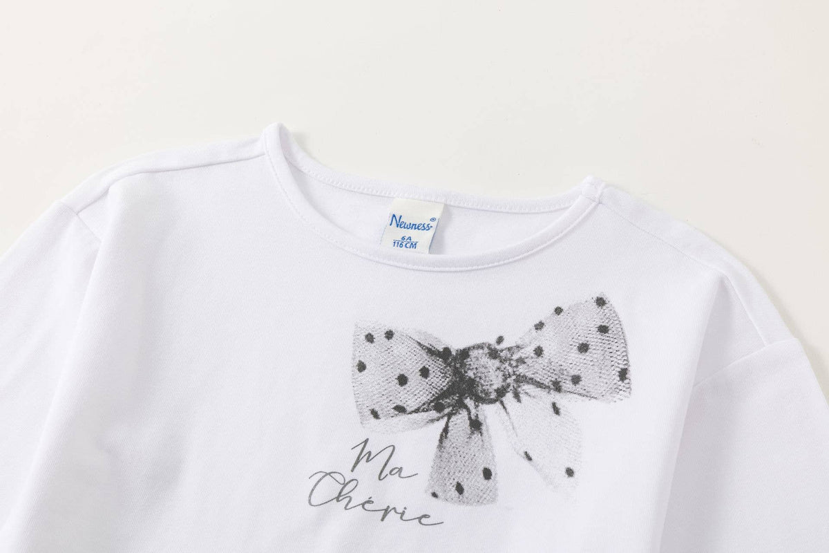 Newness Meisjes longsleeve met strikprint