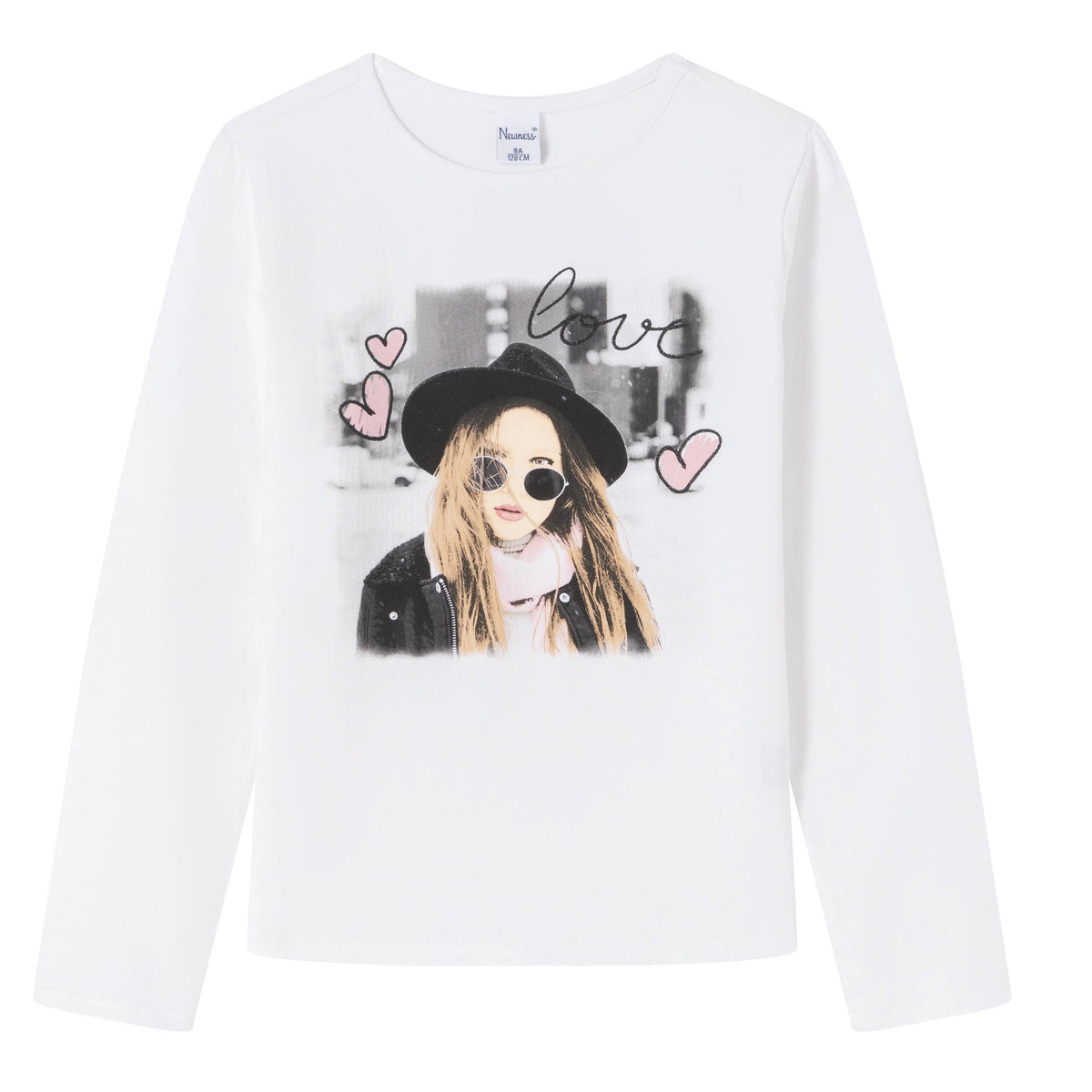 Newness Meisjes T-shirt met motief - Wit
