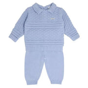 Blues Baby Boys Blue Chunky Knitted set