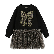 Angel's Face Black & Leopard Print "Juniper" Sweat Dress