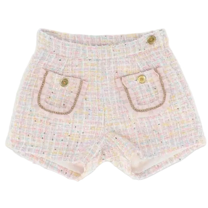 Angel's Face Nessa tweed shorts pink mix